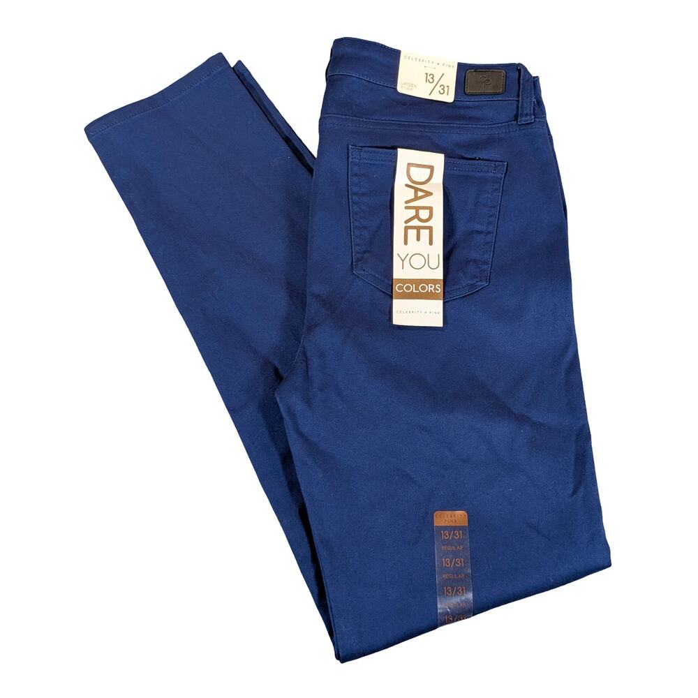 NWT Celebrity Pink Jayden Skinny Jeans Womens 13/31 Blue Stretch Mid Rise Denim